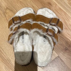 Birkenstock Arizona shearling suede leather mink size 37